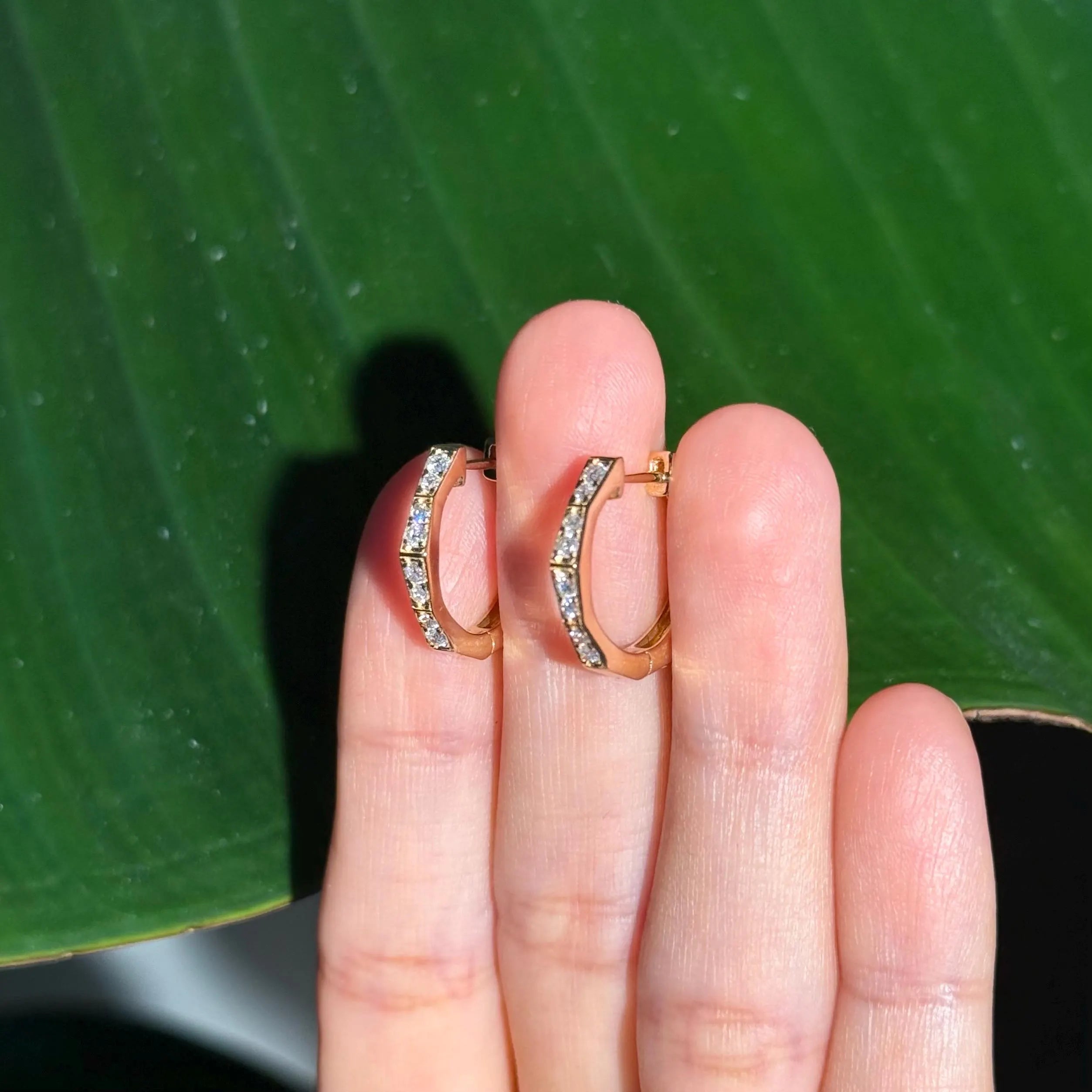 Diamond Hoop Earrings in 14k Yellow Gold