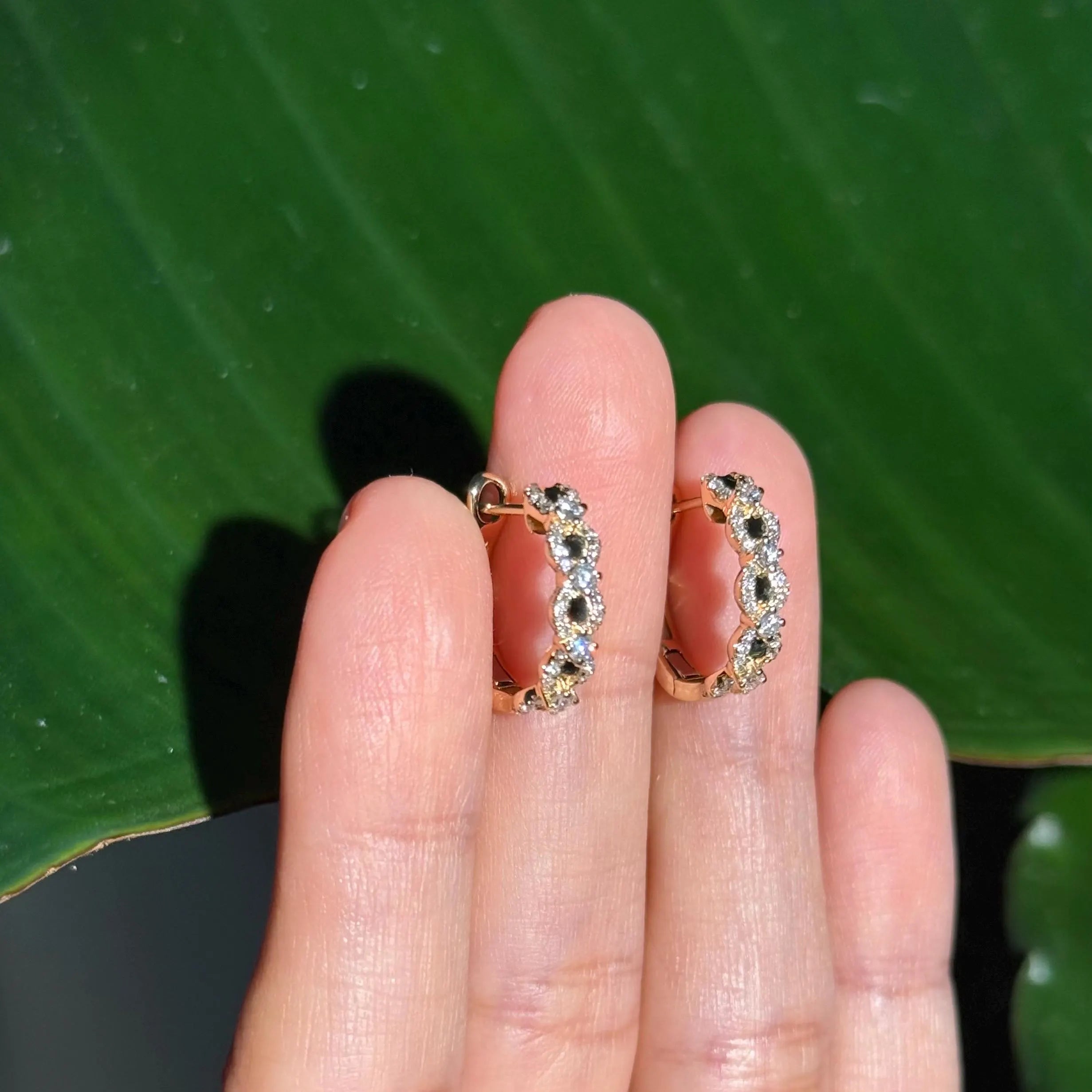 Diamond Hoop Earrings in 14k Yellow Gold