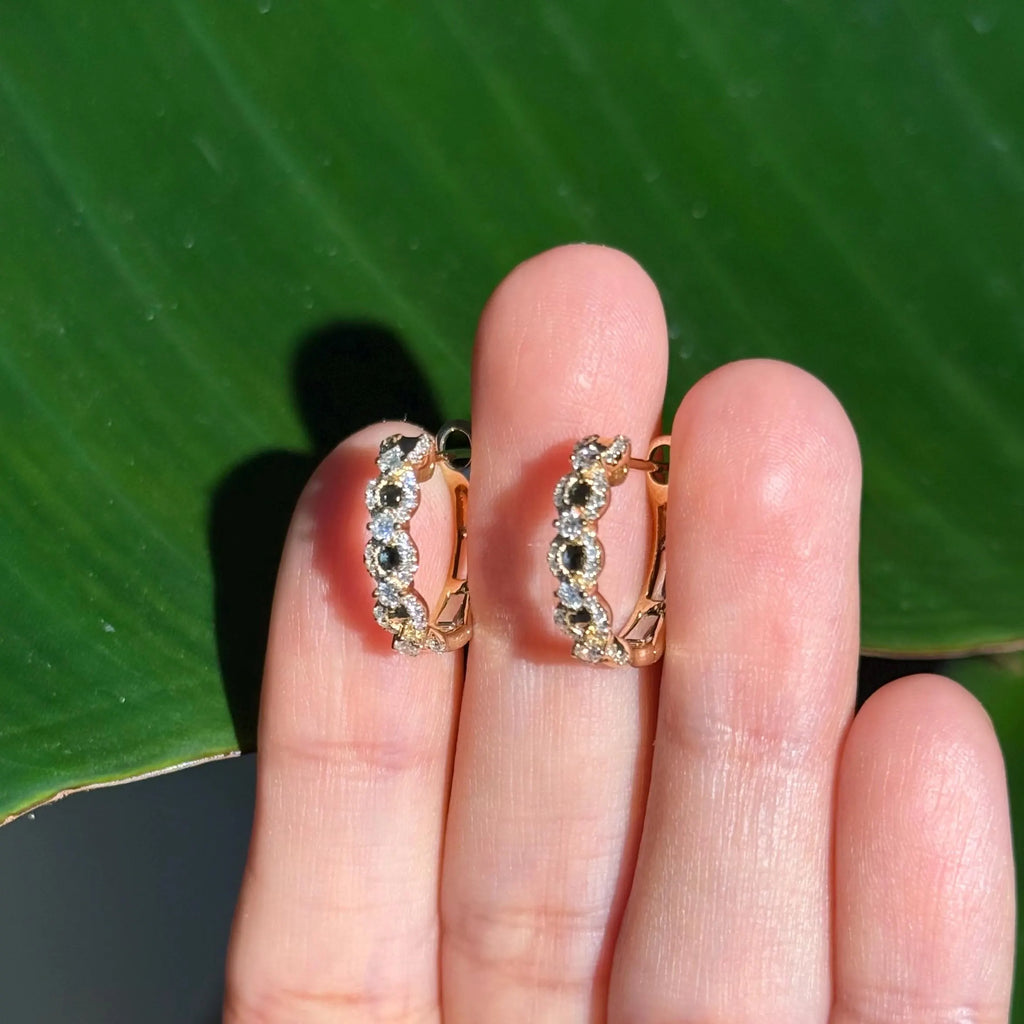 Diamond Hoop Earrings in 14k Yellow Gold