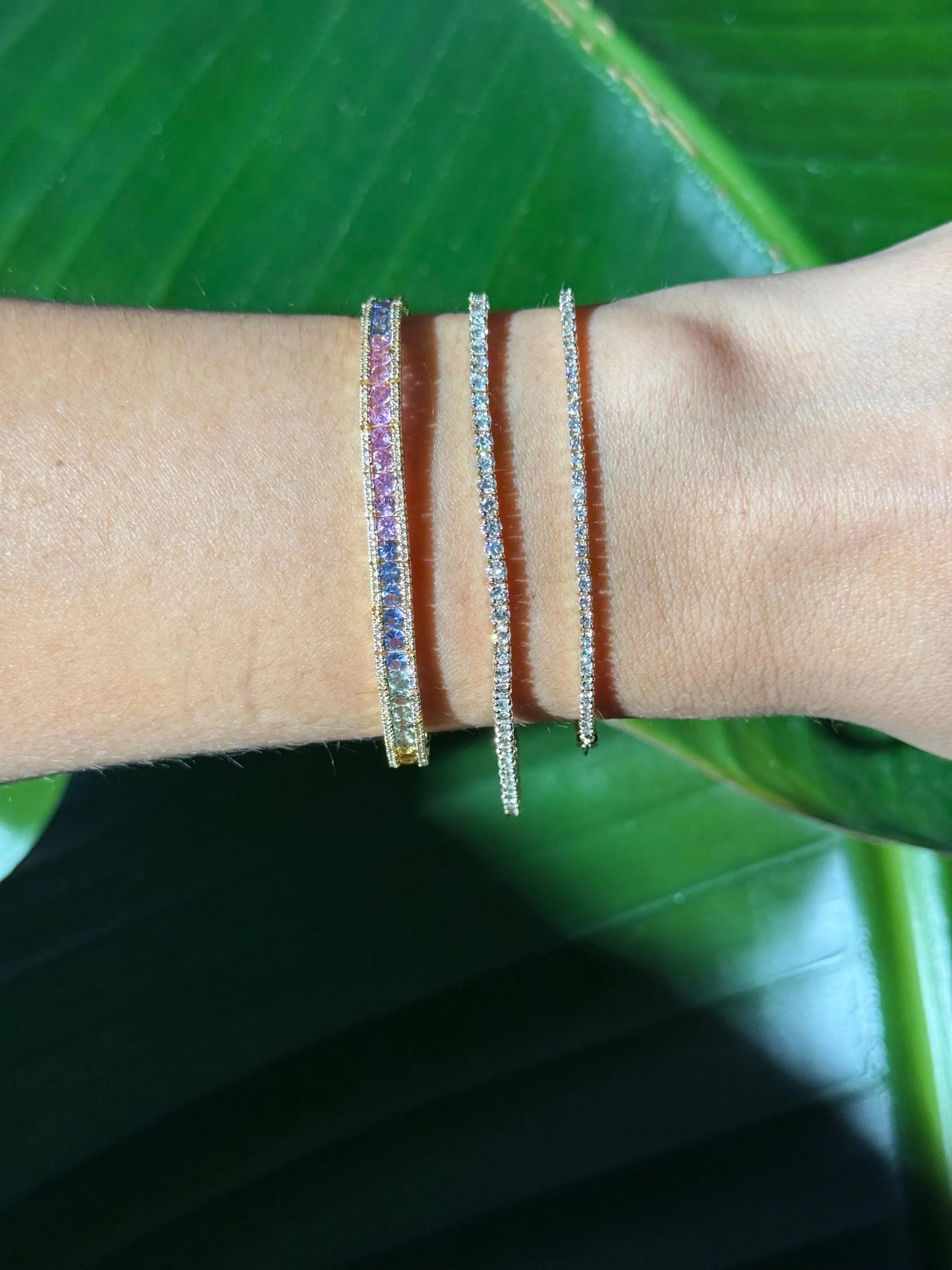 Diamond Tennis Chain Bracelet in 14k Yellow Gold