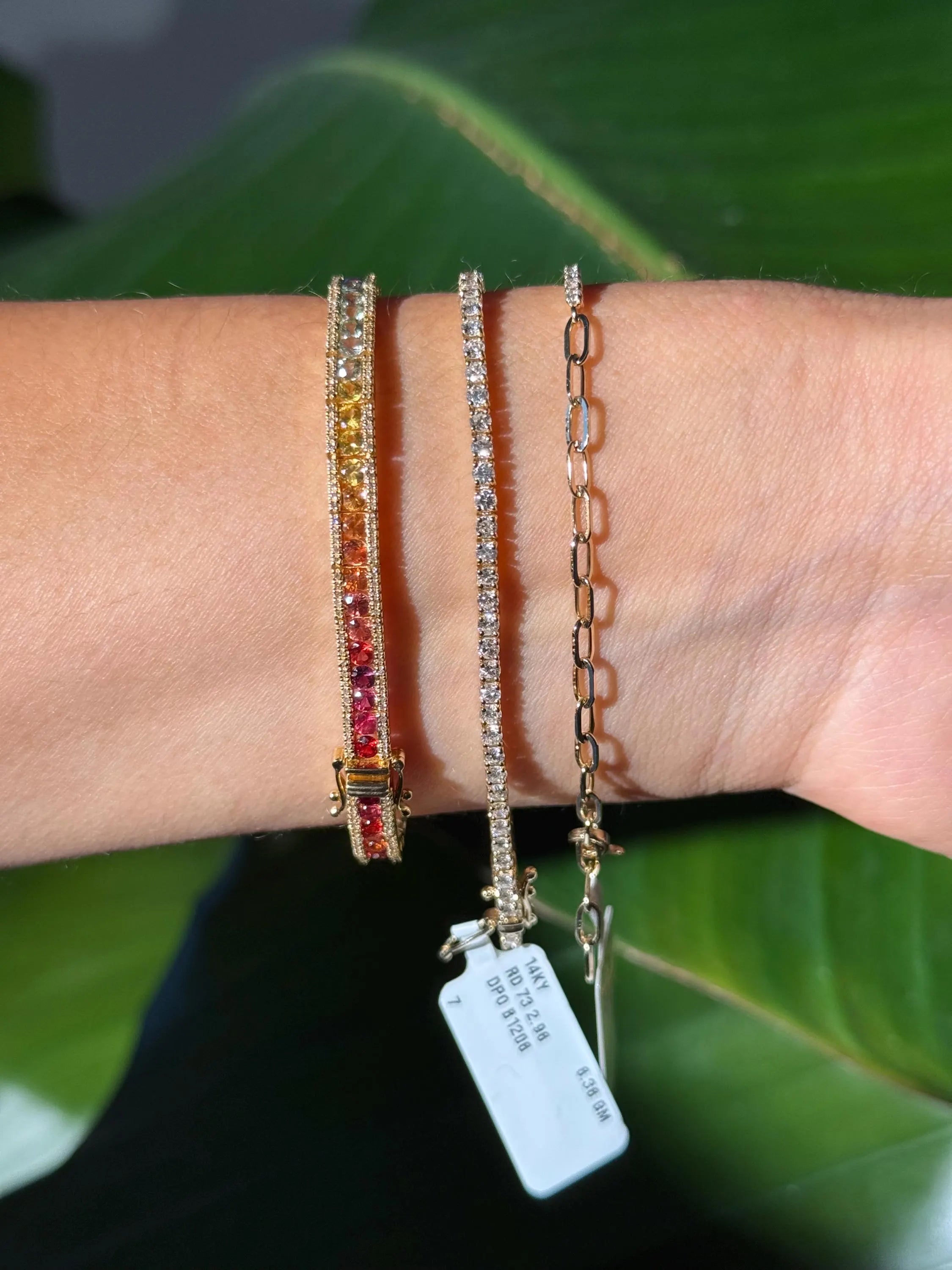 Diamond Tennis Chain Bracelet in 14k Yellow Gold