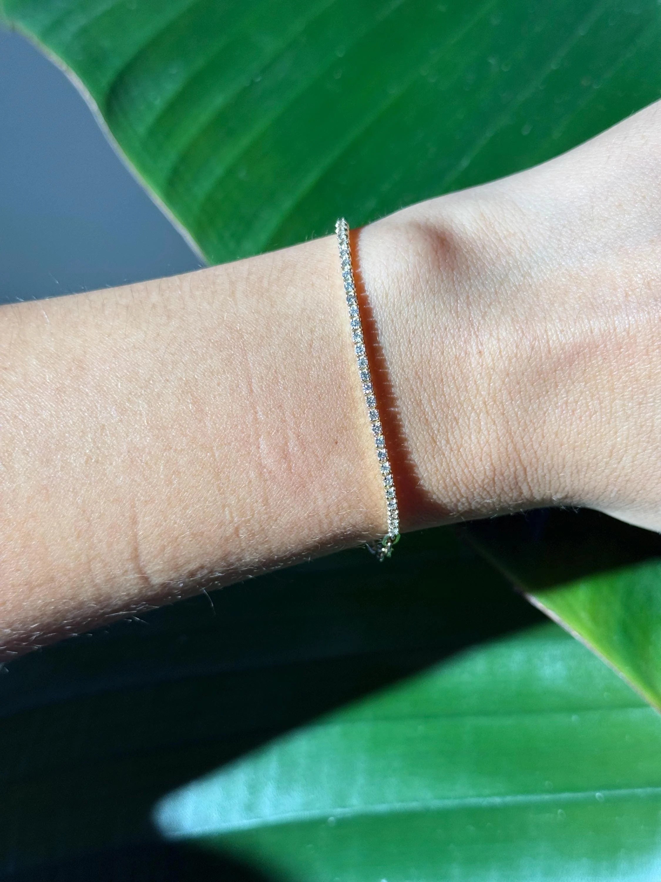 Diamond Tennis Chain Bracelet in 14k Yellow Gold