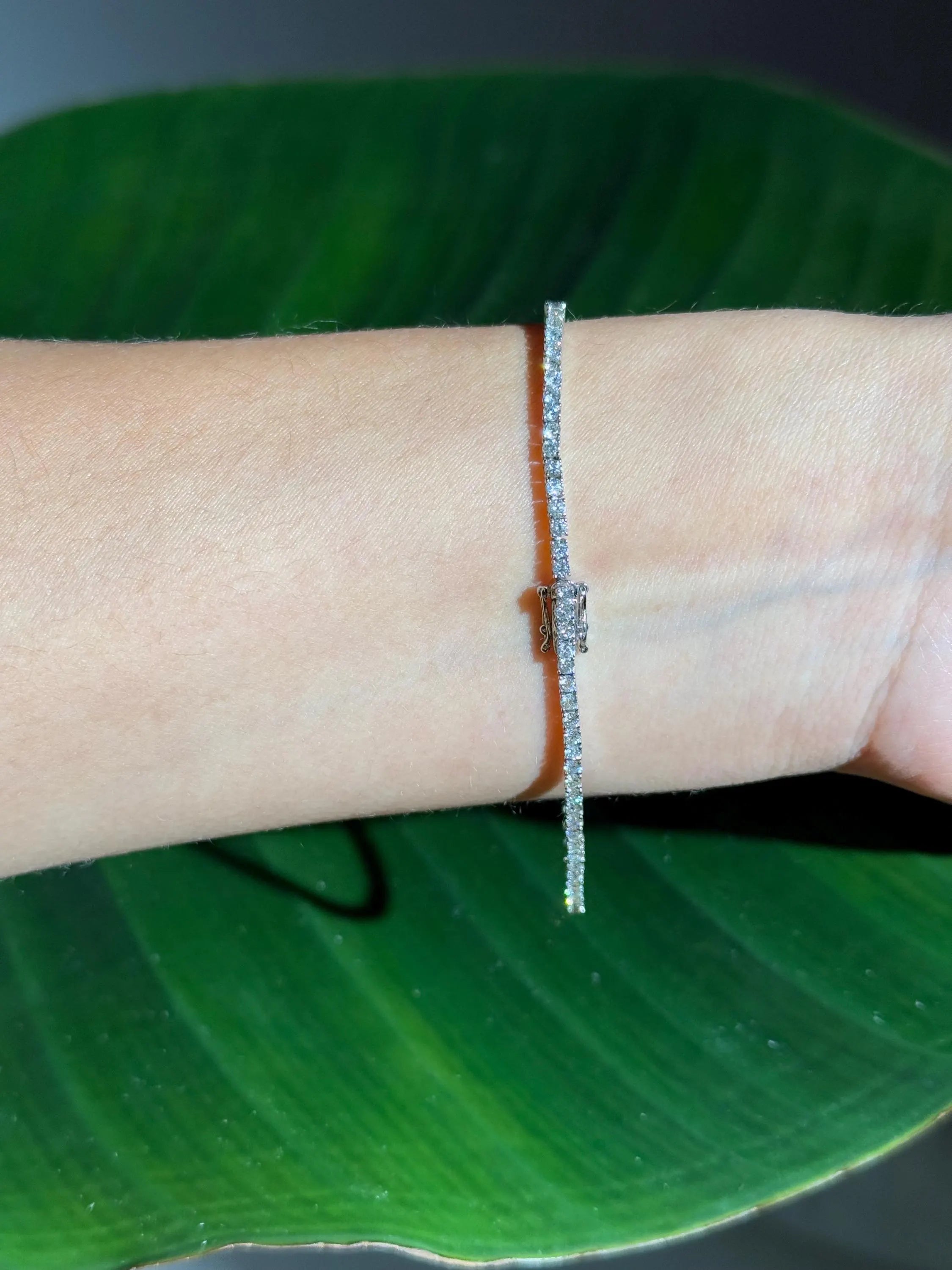 Ruby Diamond Tennis Bracelet in 14k White Gold