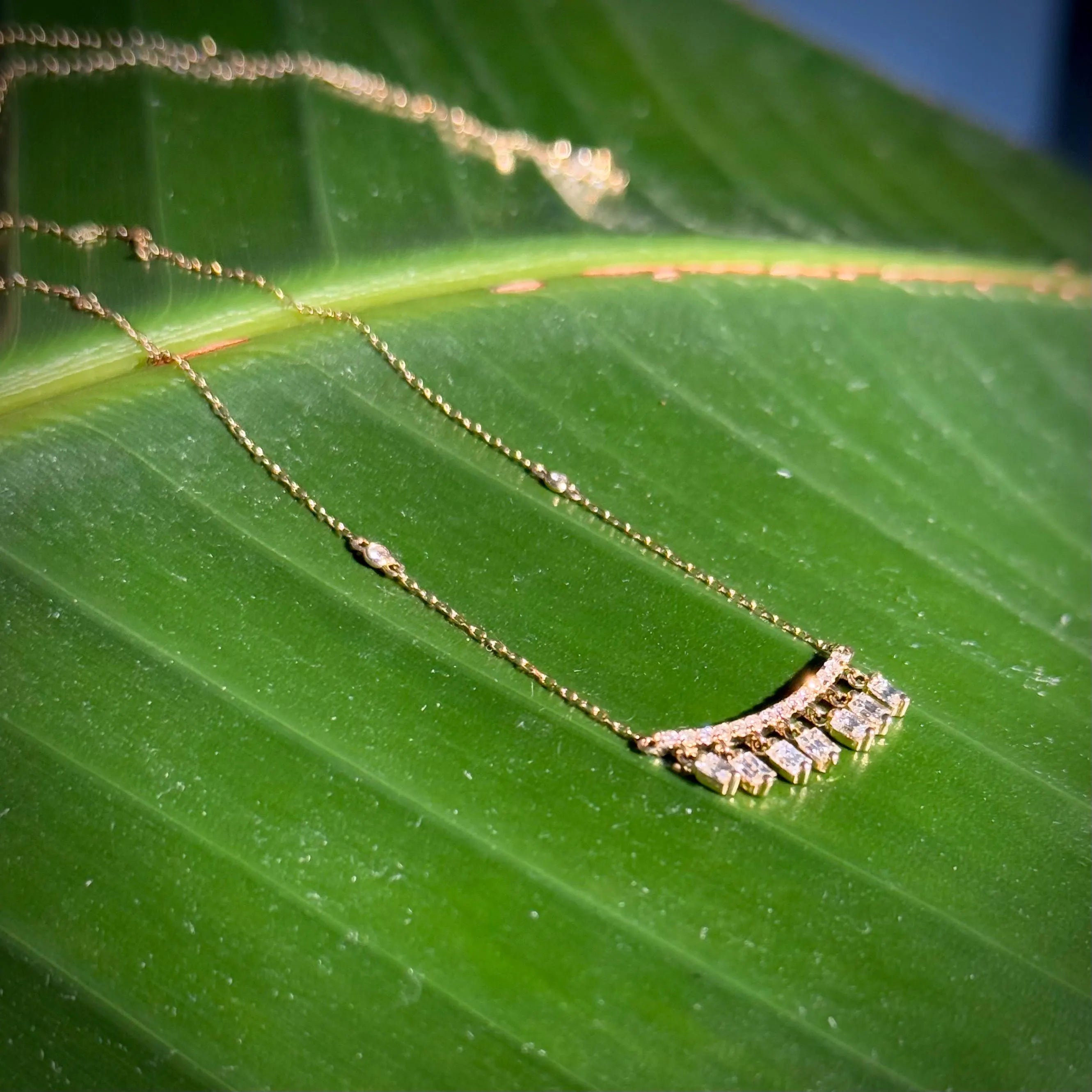 Fringe Diamond Necklace in 14k Yellow Gold