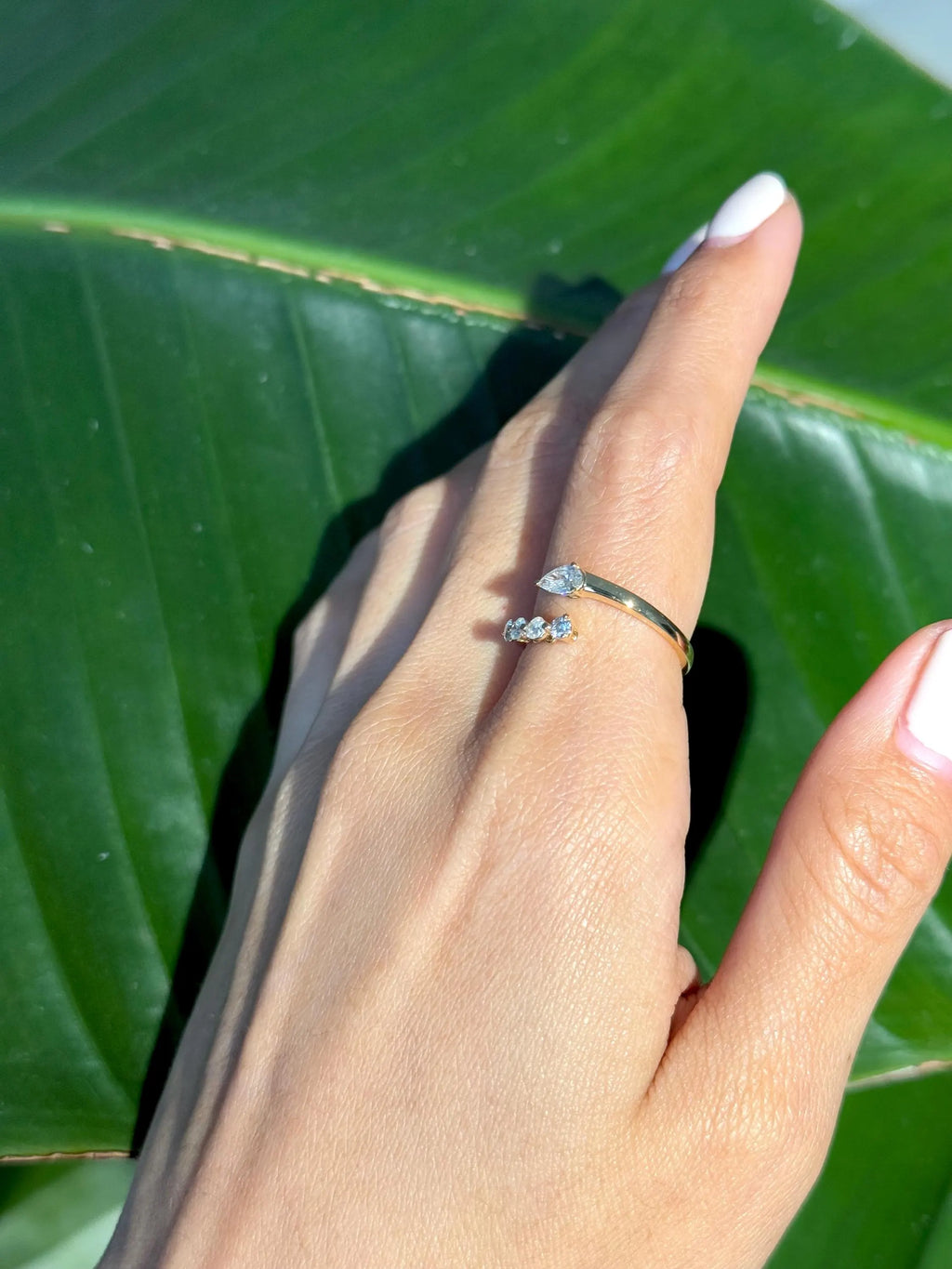 Classy Diamond Bypass Ring in 18k Yellow Gold