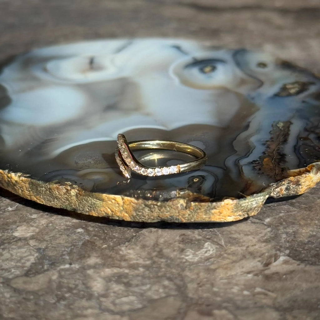 Diamond Bypass Ring in 18k Yellow Gold