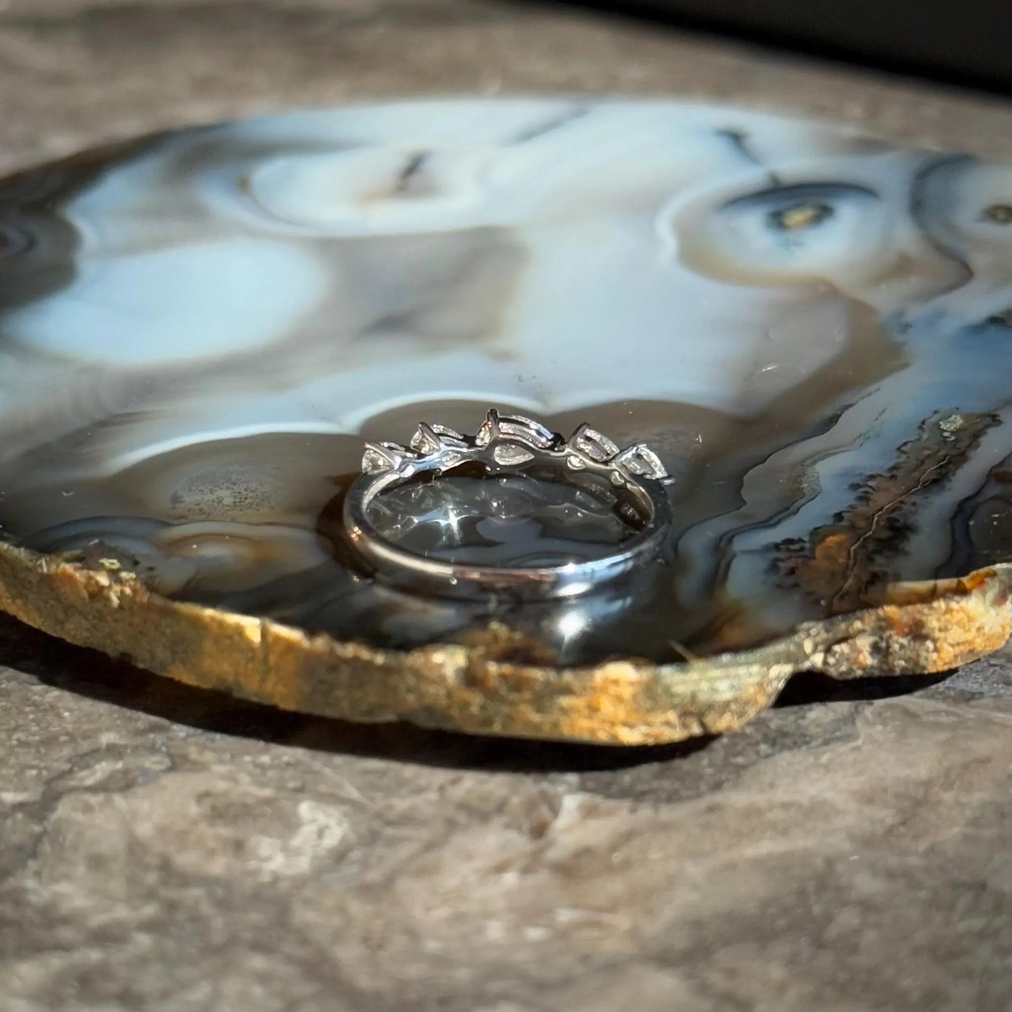 Classy Diamond Bypass Ring in 18k White Gold