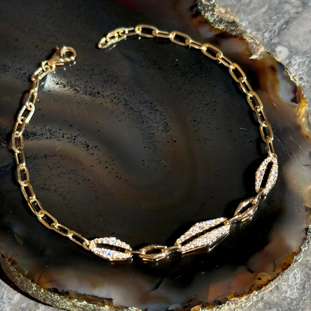 Stackable Diamond Chain Bracelet in 14k Yellow Gold