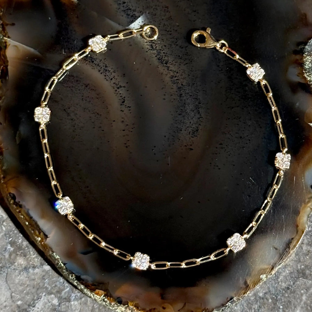 Diamond Chain Bracelet in 14k Yellow Gold