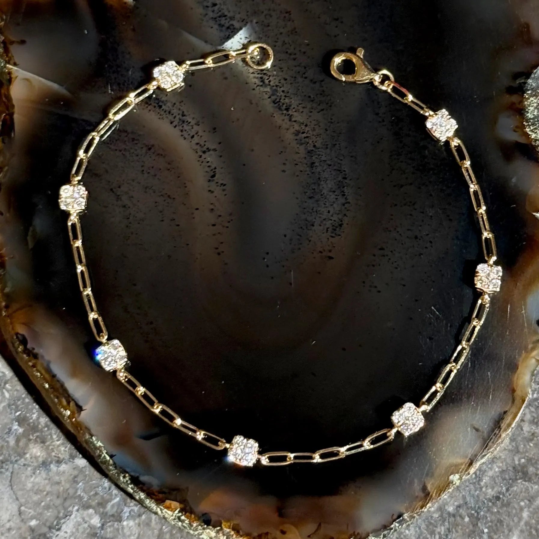 Diamond Chain Bracelet in 14k Yellow Gold