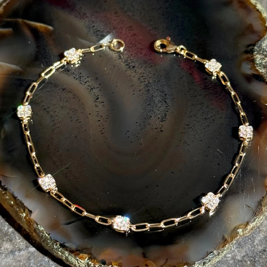 Diamond Chain Bracelet in 14k Yellow Gold