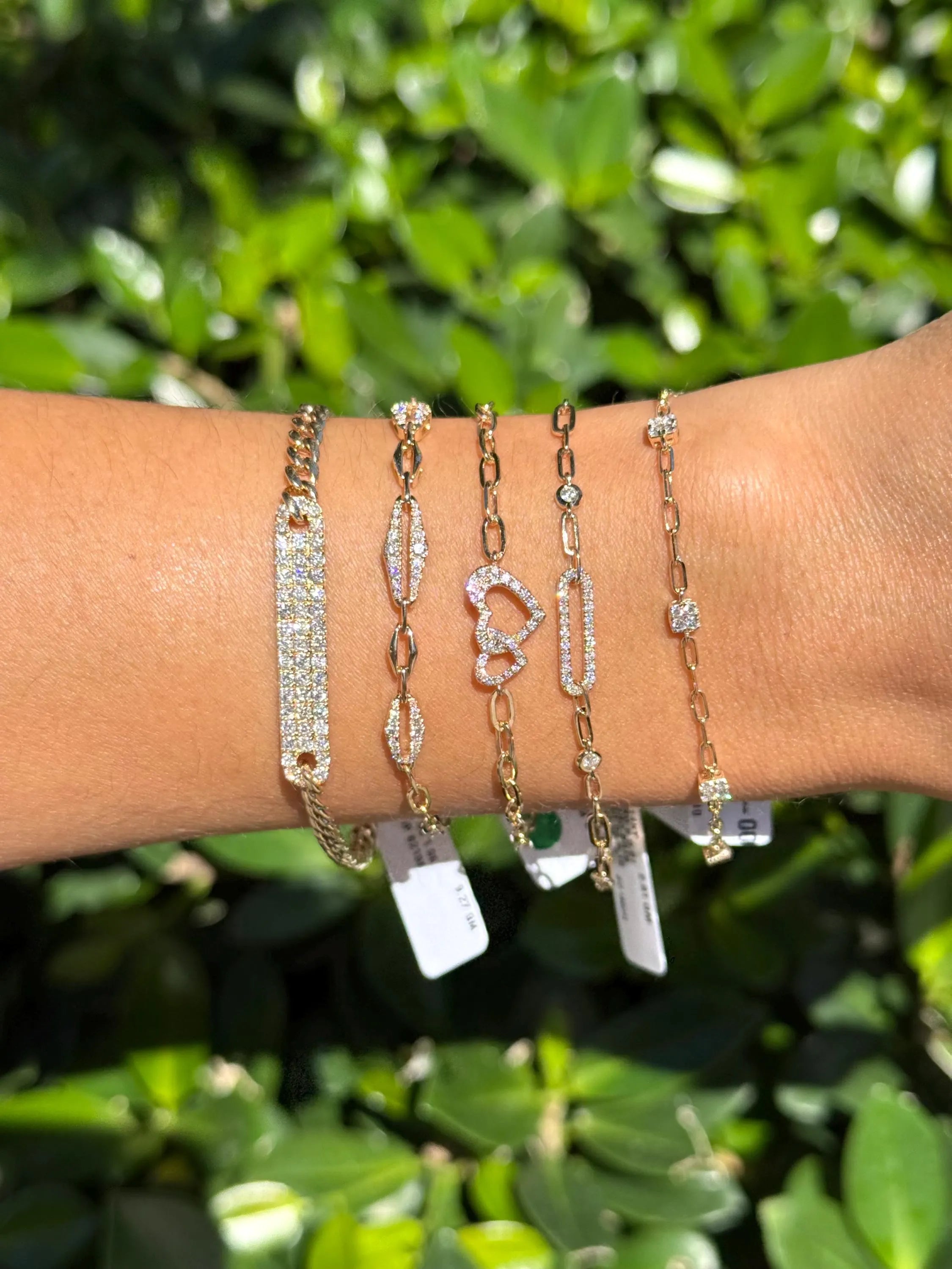 Stackable Diamond Chain Bracelet in 14k Yellow Gold