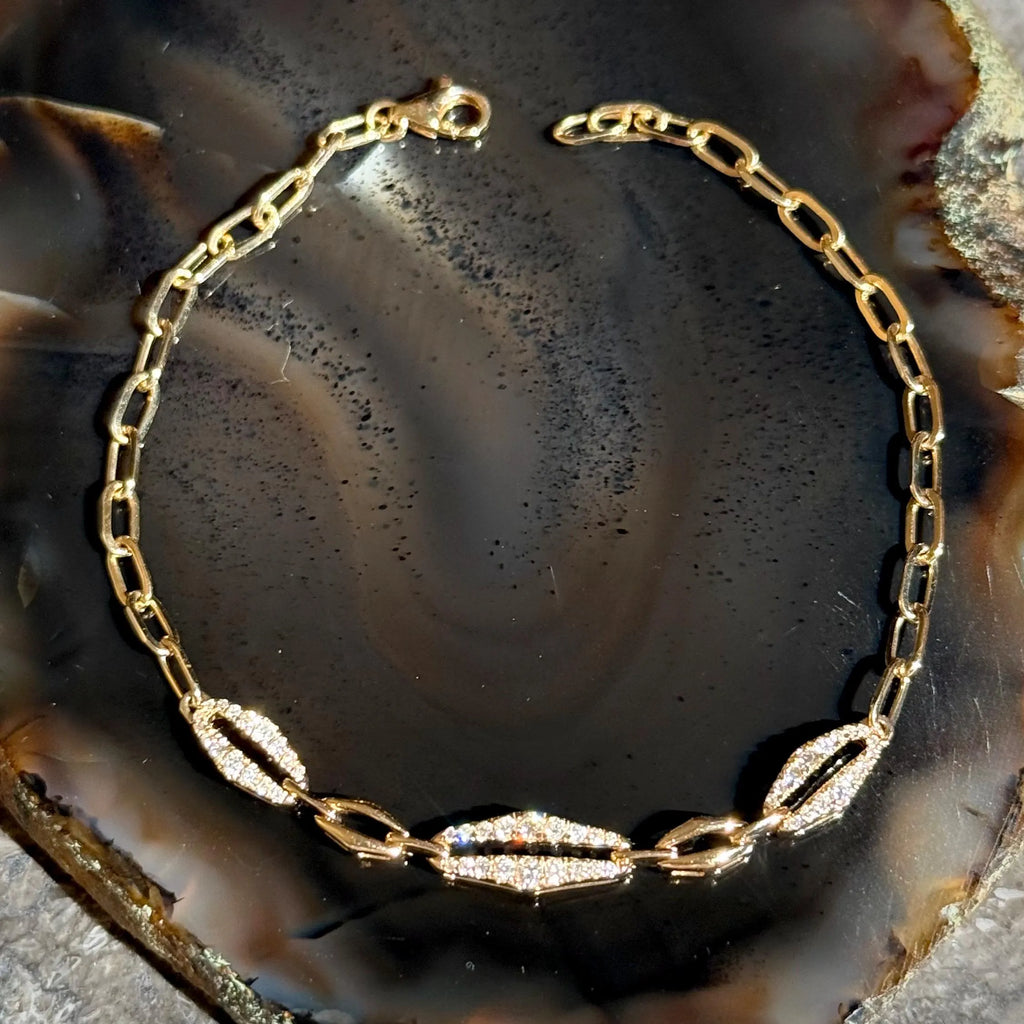 Stackable Diamond Chain Bracelet in 14k Yellow Gold