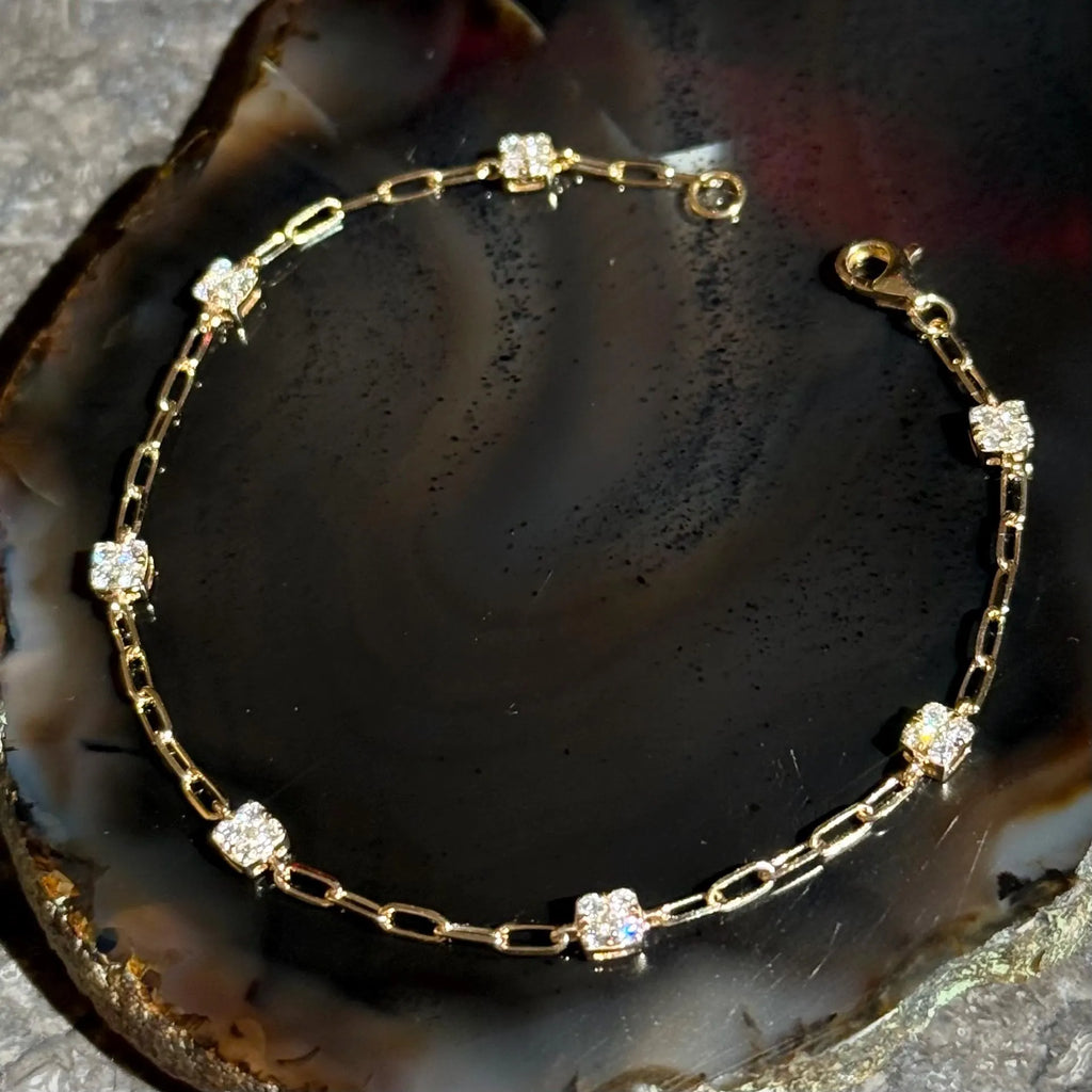 Diamond Chain Bracelet in 14k Yellow Gold