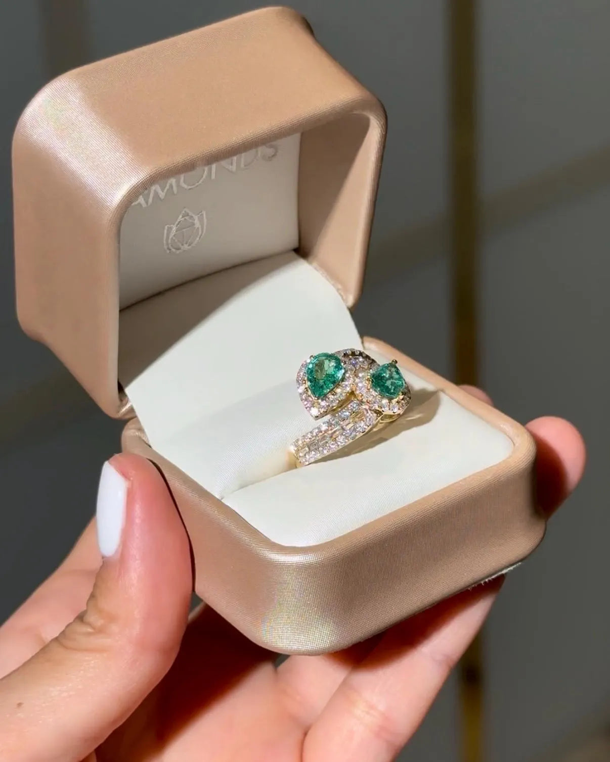 Statement Emerald & Diamond Crossover Ring in 14K Yellow Gold – 1.94 CT Emeralds & 1.54 CTW Diamonds
