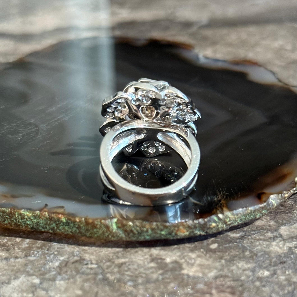 Diamond Rose Ring in 14k White Gold