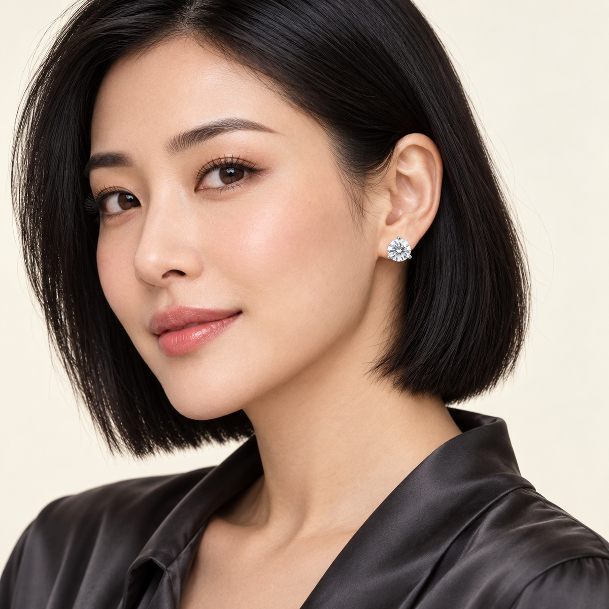 Lab-Grown Diamond Martini Stud Earrings 2.00 CTW IGI Certified VS1 F in 14K White Gold