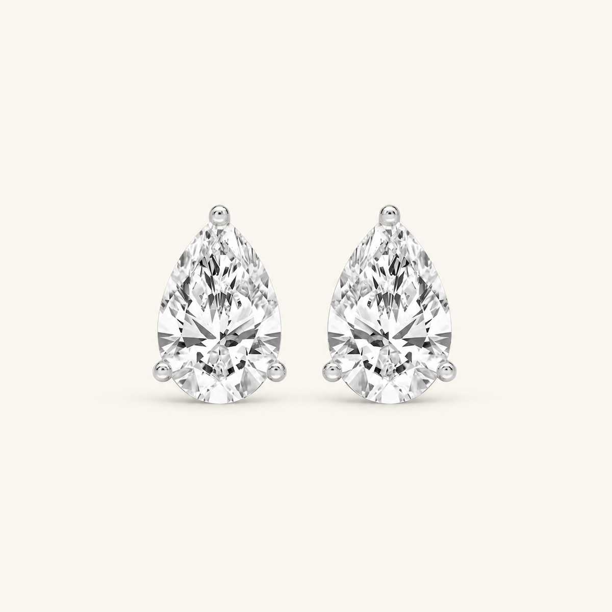 Lab-Grown Diamond Pear Shape Martini Stud Earrings 10.00 CTW IGI Certified VS1 E in 14K White Gold