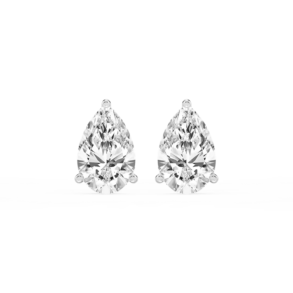 Lab-Grown Diamond Pear Shape Stud Earrings 10.00 CTW IGI Certified VS1 E/F in 14K White Gold