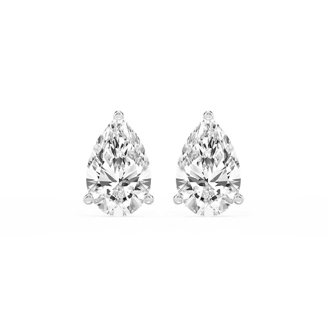 Lab-Grown Diamond Pear Shape Stud Earrings 10.00 CTW IGI Certified VS1 E/F in 14K White Gold