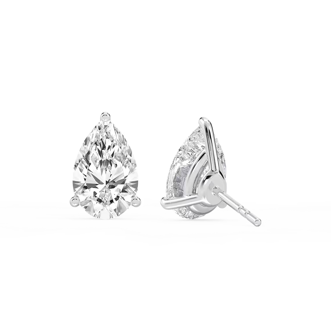 Lab-Grown Diamond Pear Shape Stud Earrings 10.00 CTW IGI Certified VS1 E/F in 14K White Gold