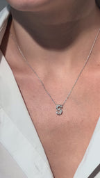Diamond Initial in 18K White Gold