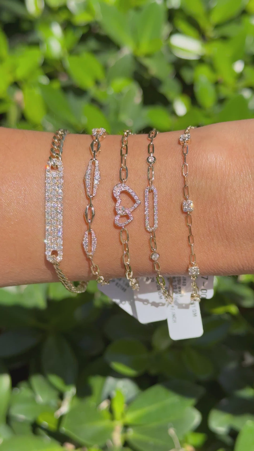 Diamond Bar Chain Bracelet in 14k Yellow Gold