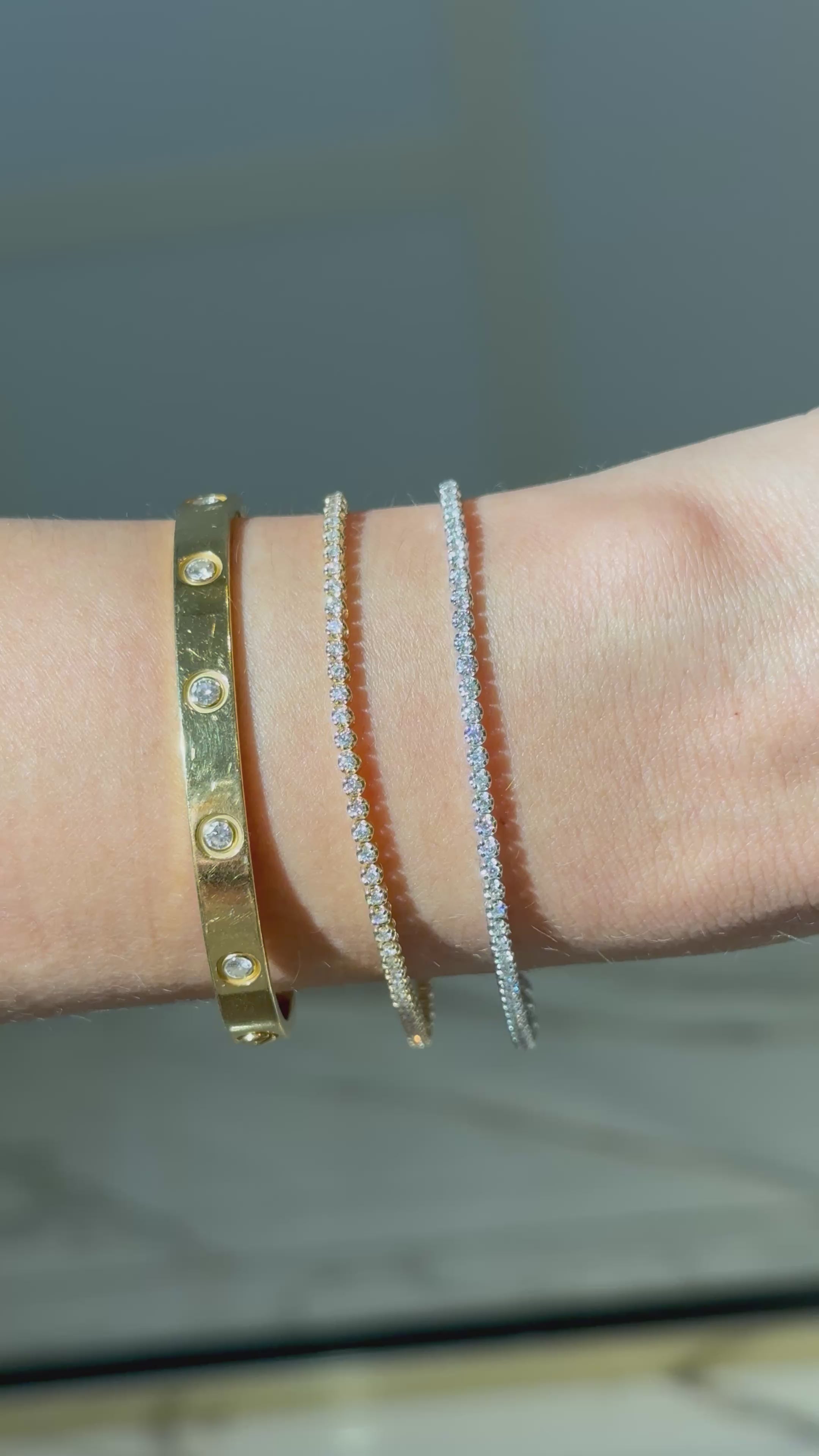 Diamond Tennis Bracelet Buttercup 1ctw in 14K White Gold