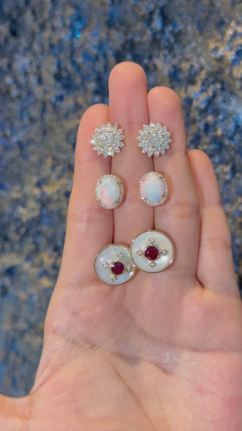 Floral Diamond Earrings in 18K Yellow Gold