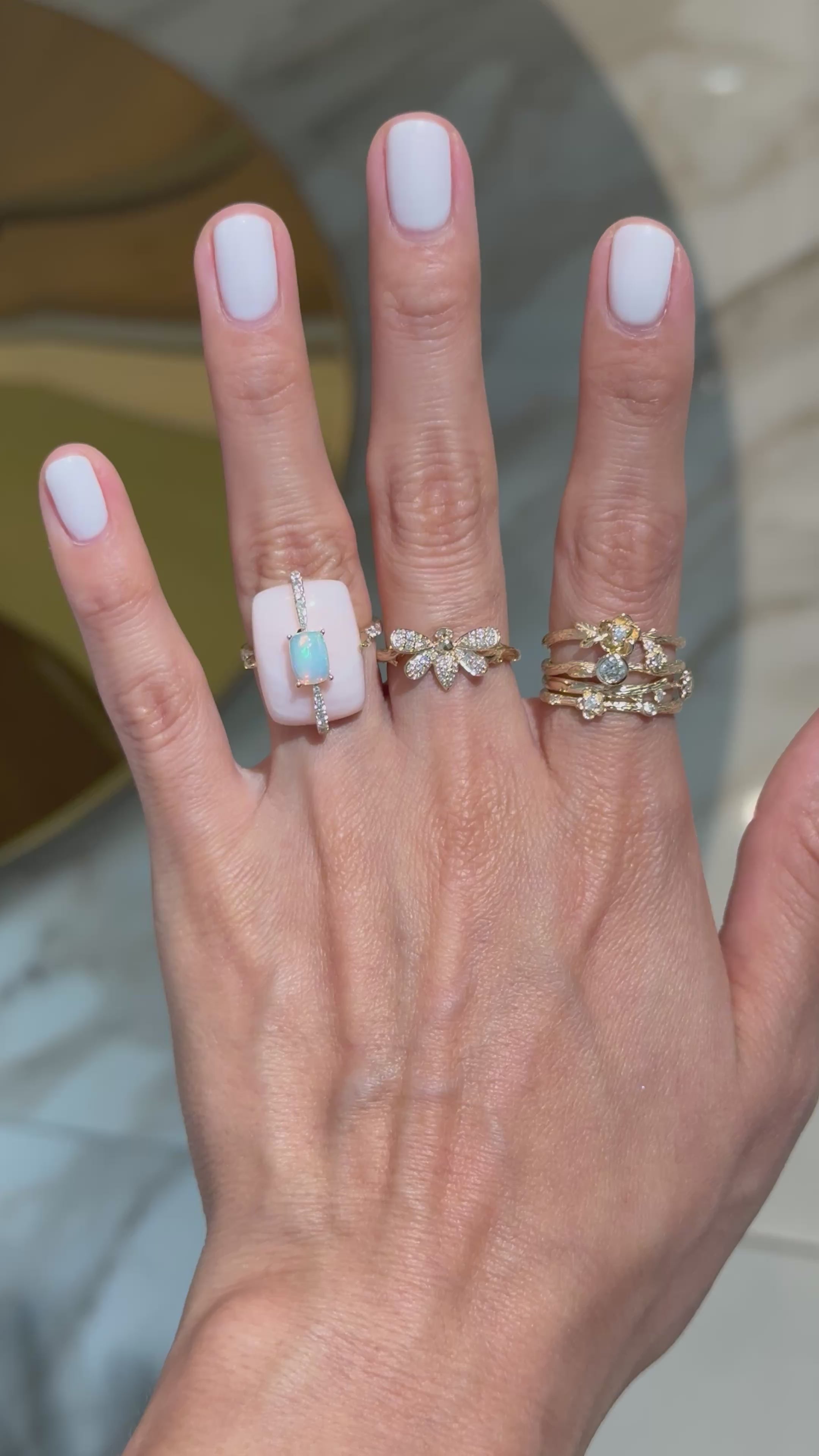 Floral Multi Diamond Ring in 14K Yellow Gold