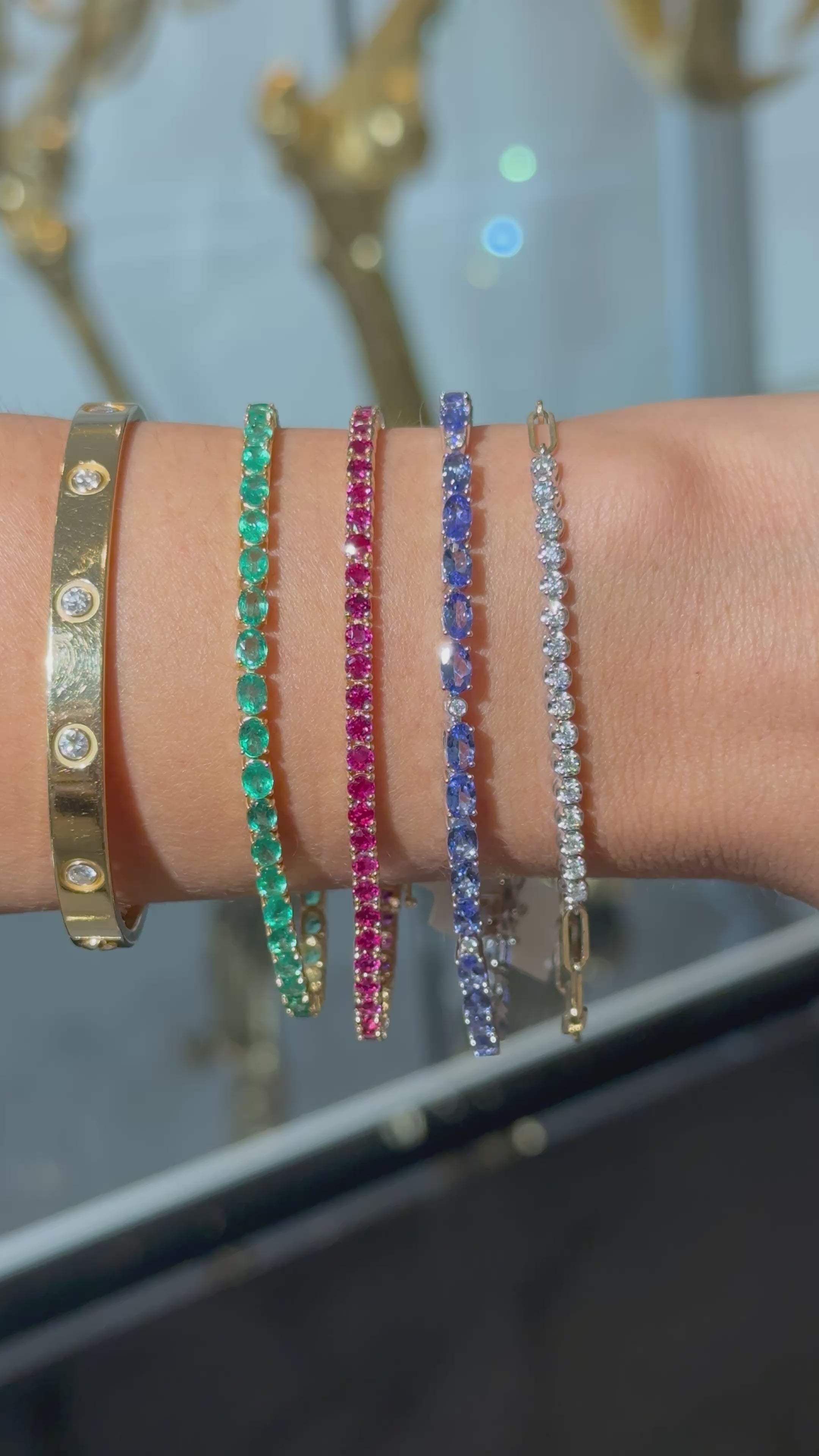 Tanzanite Diamond Bracelet 14K White Gold