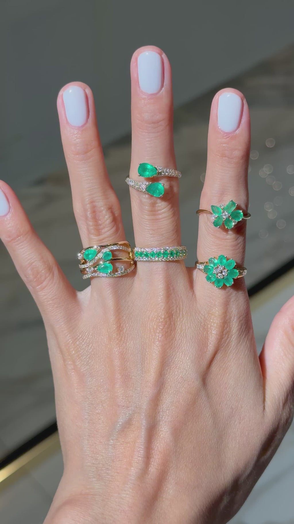 Diamond Emerald Ring in 14K Yellow Gold