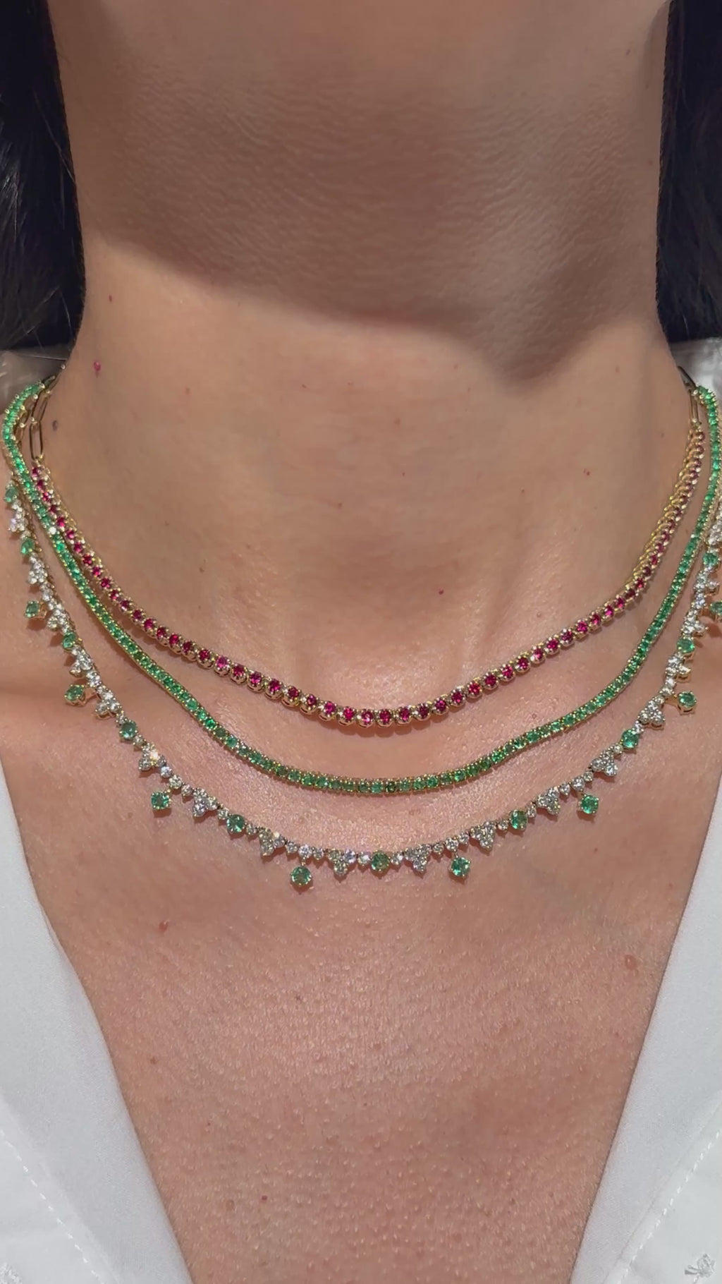 Ruby Buttercup Tennis Necklace in 14K Yellow Gold – Adjustable Statement Fine Jewelry