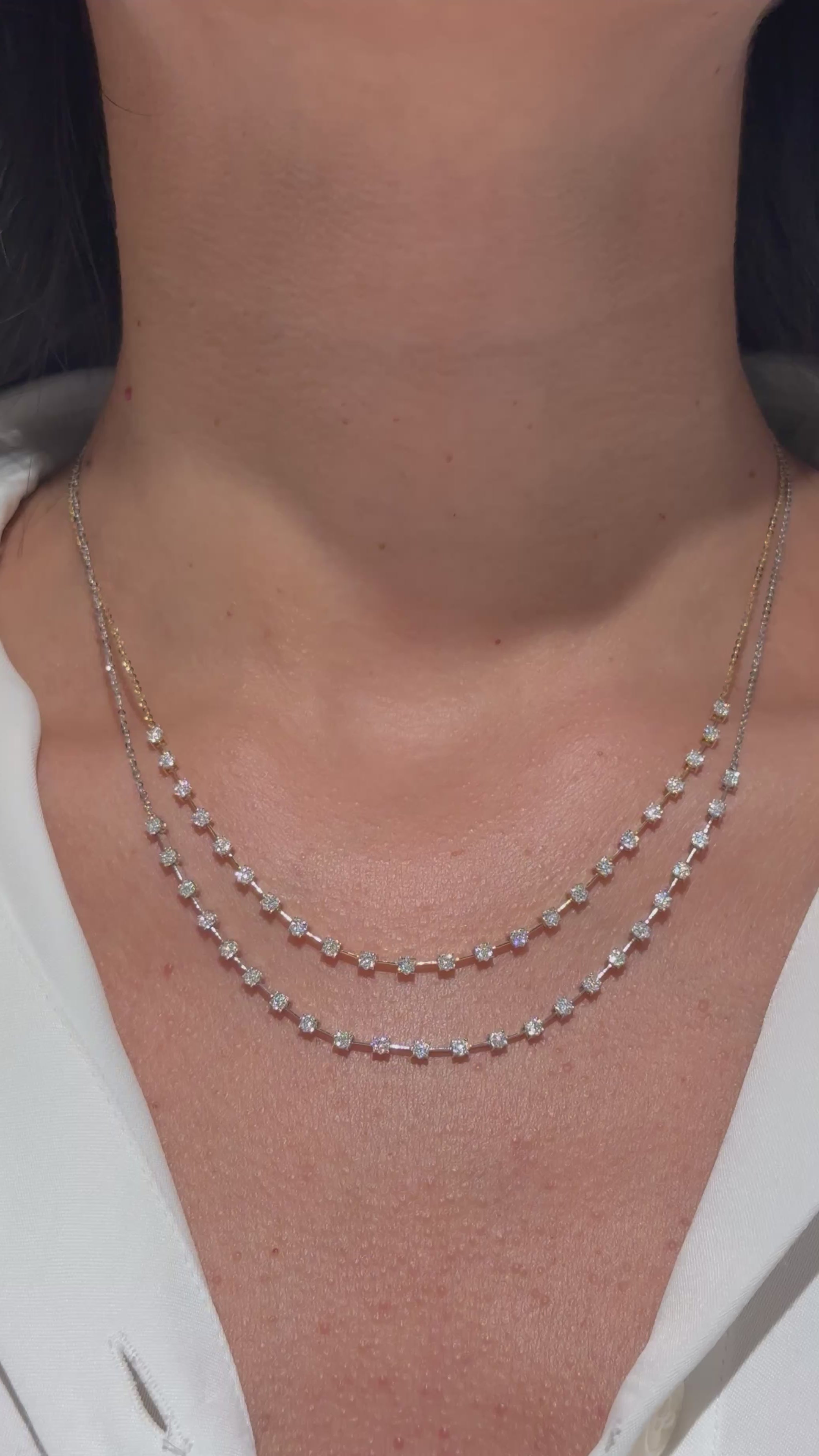 Diamond Tennis Style Necklace in 14K White Gold – 0.50 CTW Everyday Elegance