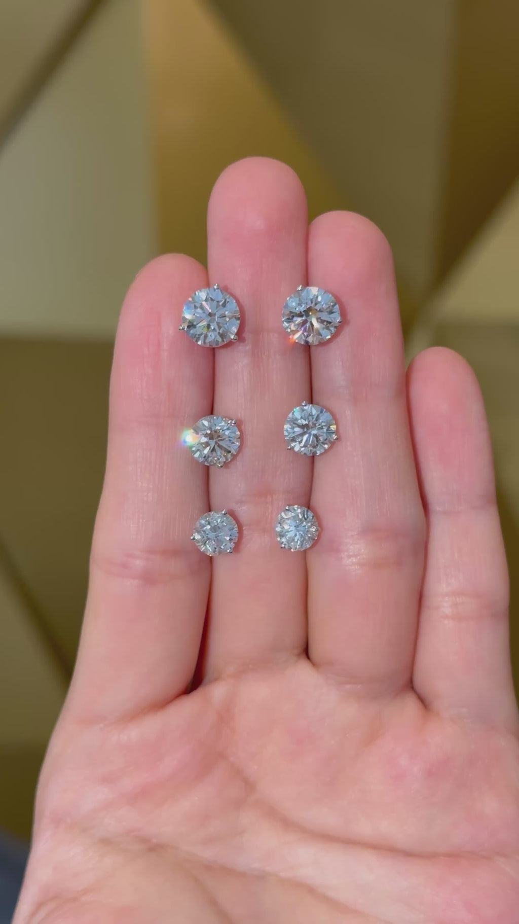 Martini Diamond 3.0Ctw Stud Earrings 14K White Gold