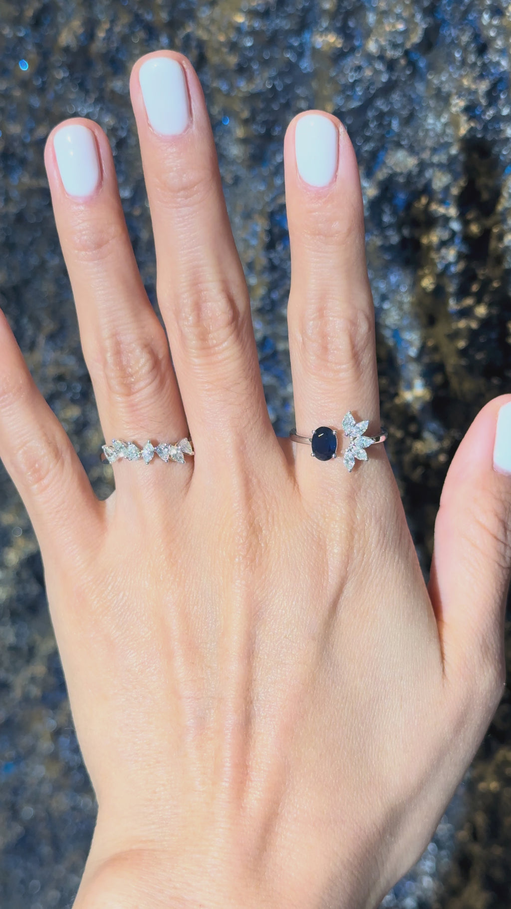 Classy Diamond Ring in 18K White Gold