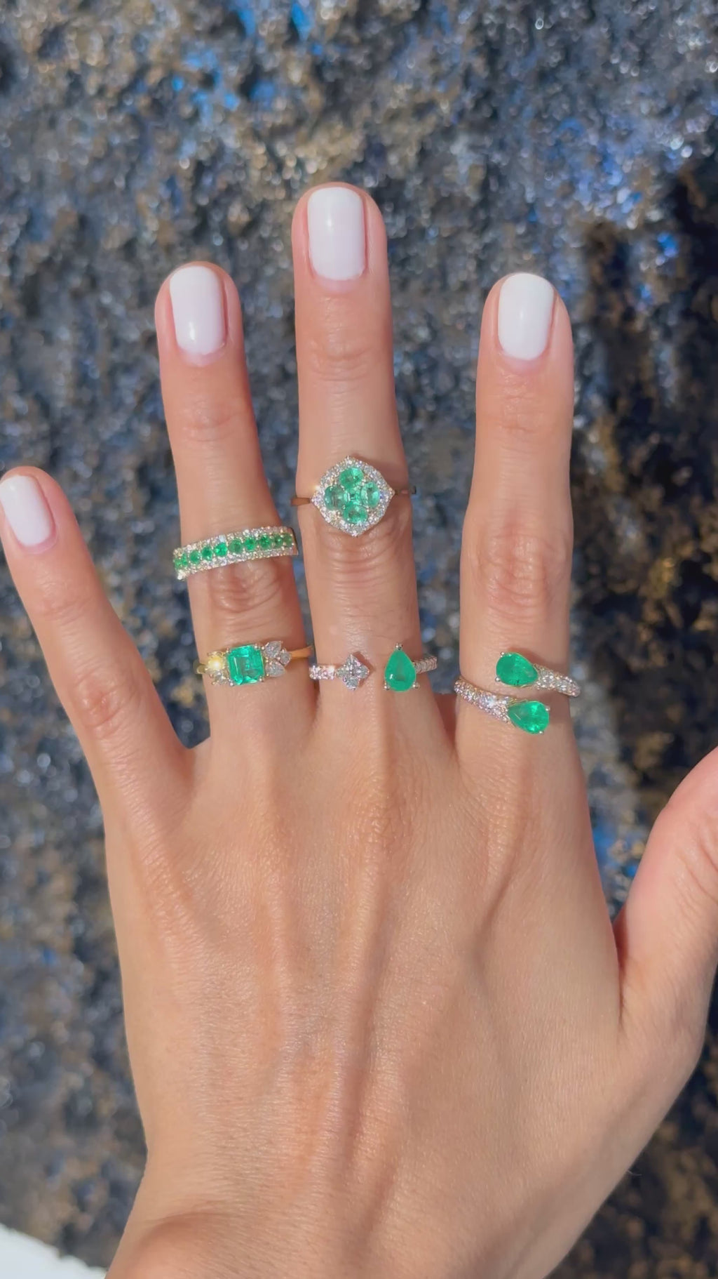 Diamond Emerald Ring in 18K Yellow Gold