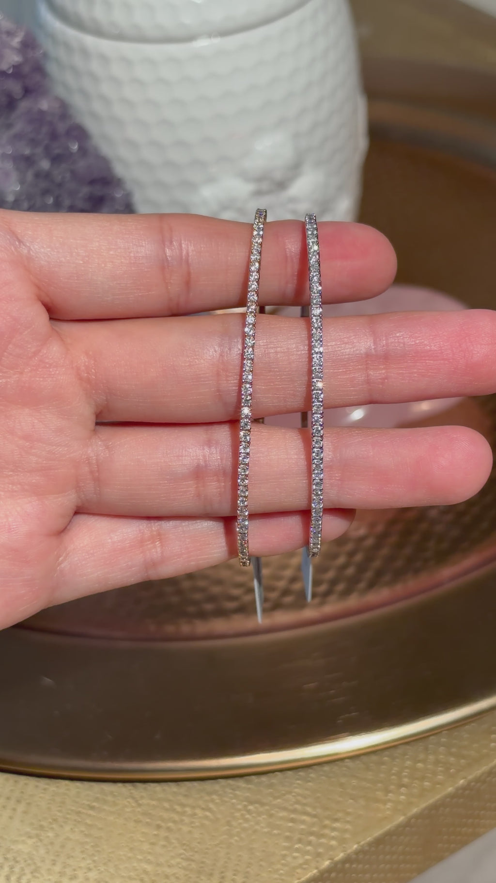 Flexible Diamond Bangle Bracelet in 14K White Gold – .95 CTW Natural Diamonds