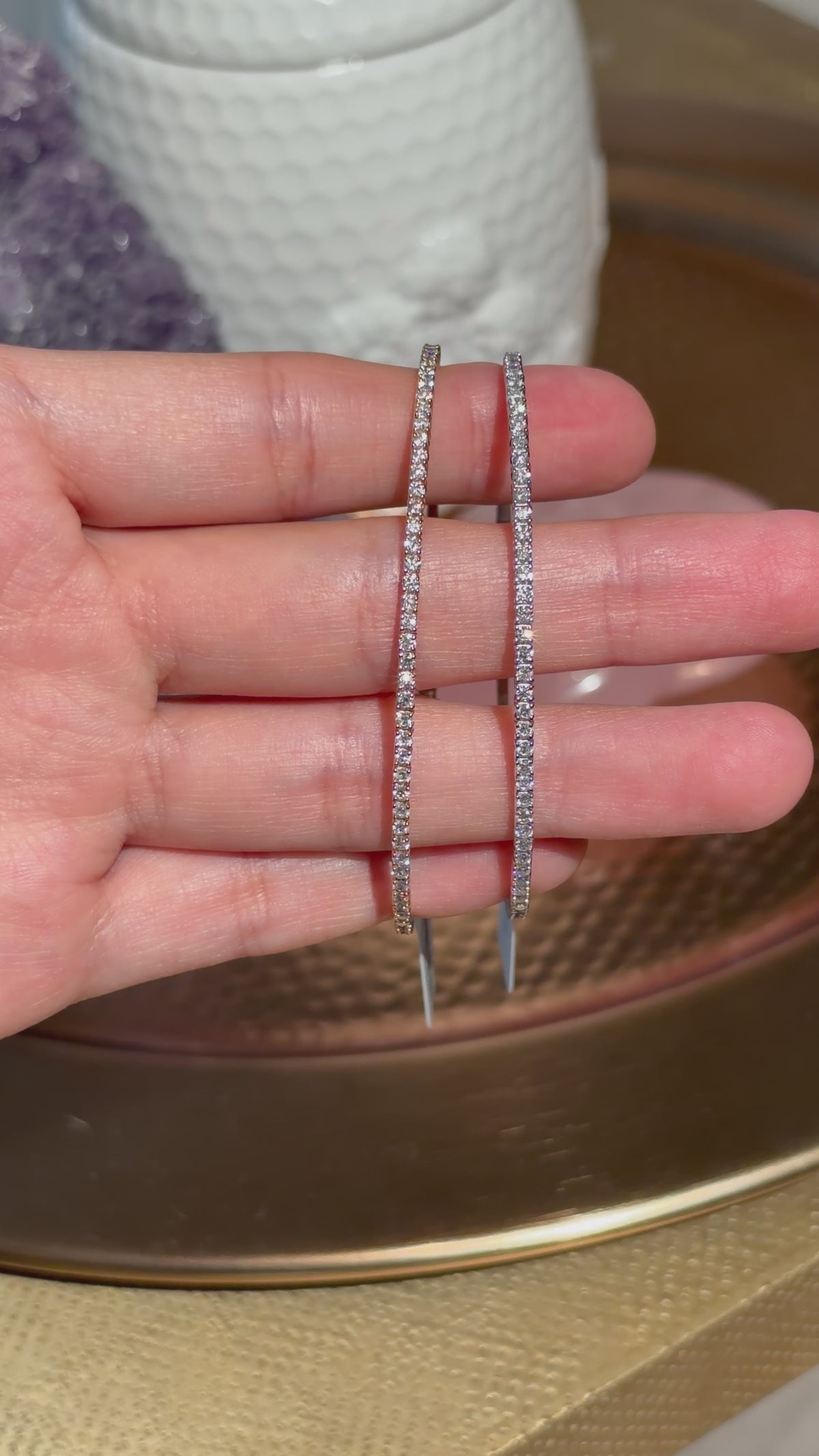 Flexible Diamond Bangle Bracelet in 14K White Gold – .95 CTW Natural Diamonds