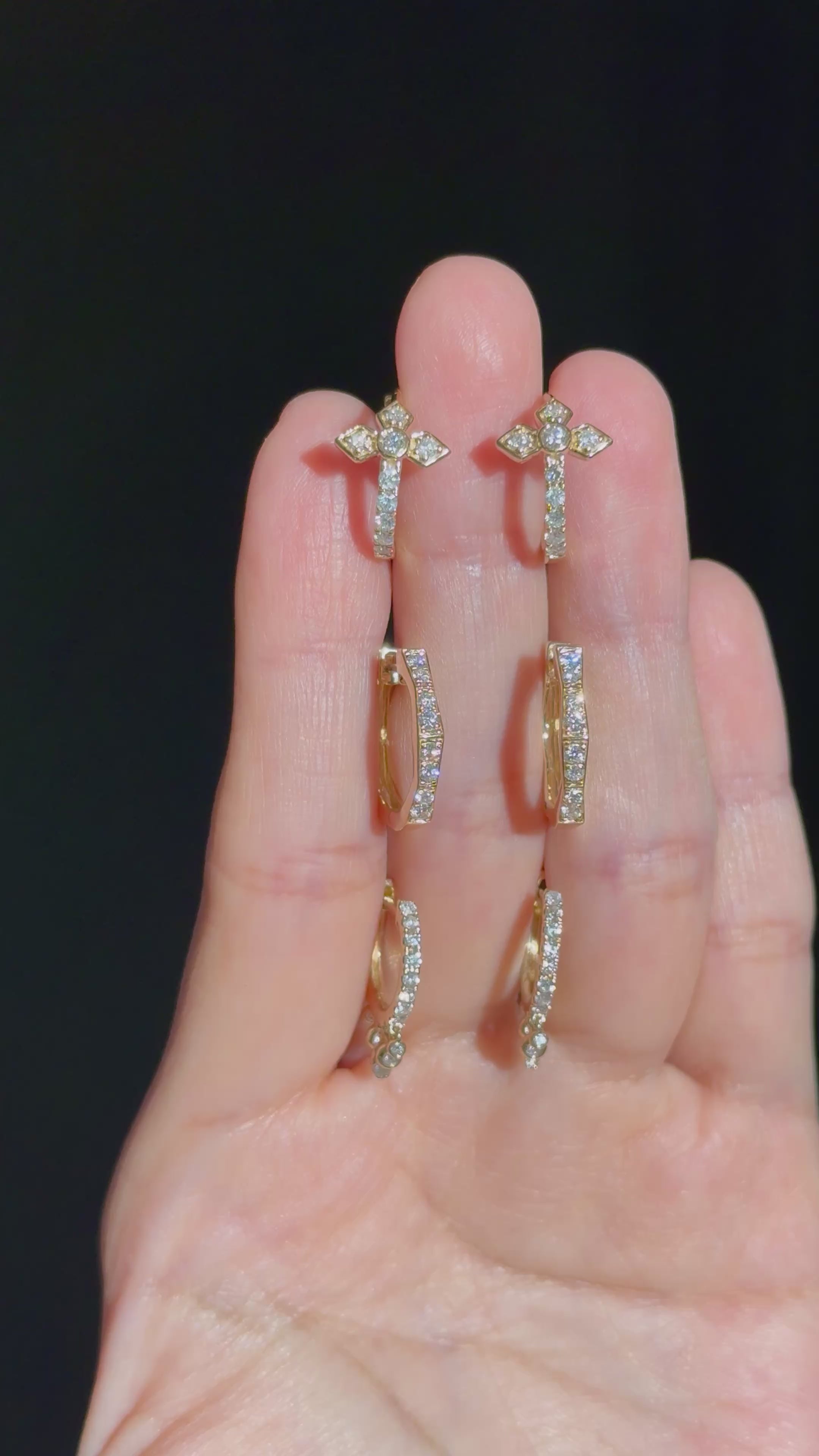 Diamond Hoop Earrings in 14K Yellow Gold