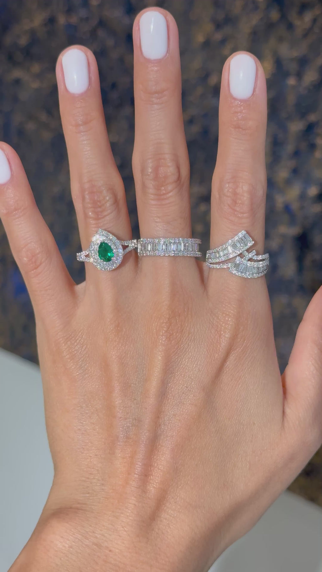 Abanico Diamond Ring in 14K White Gold