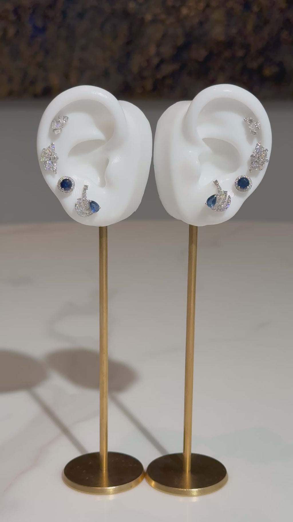 Diamond Abanico Earrings in 14K White Gold