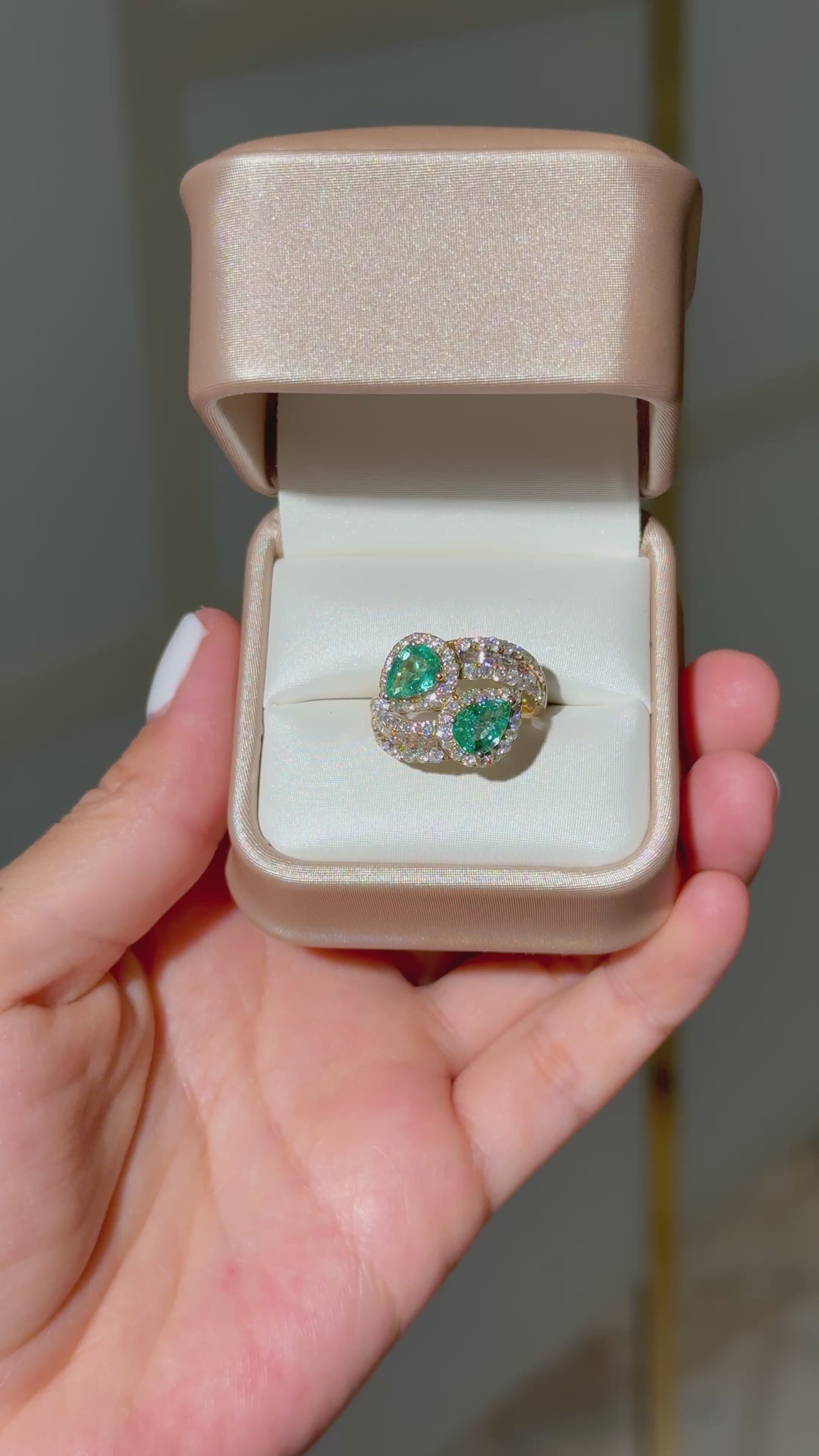 Statement Emerald Diamond Ring in 14K Yellow Gold