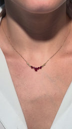 Ruby Diamond Necklace in 14K Yellow Gold