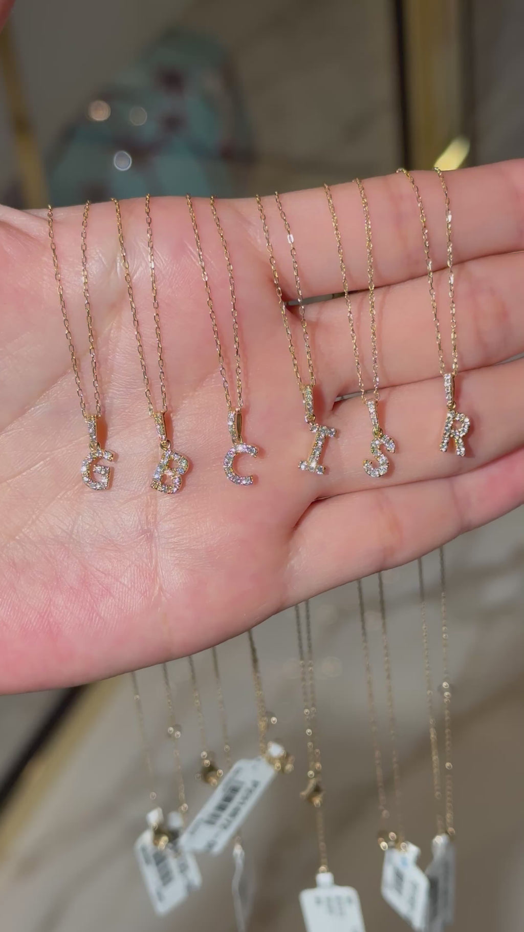 Diamond Initial “G” Necklace in 14K Yellow Gold – 0.10 CTW Natural Diamonds
