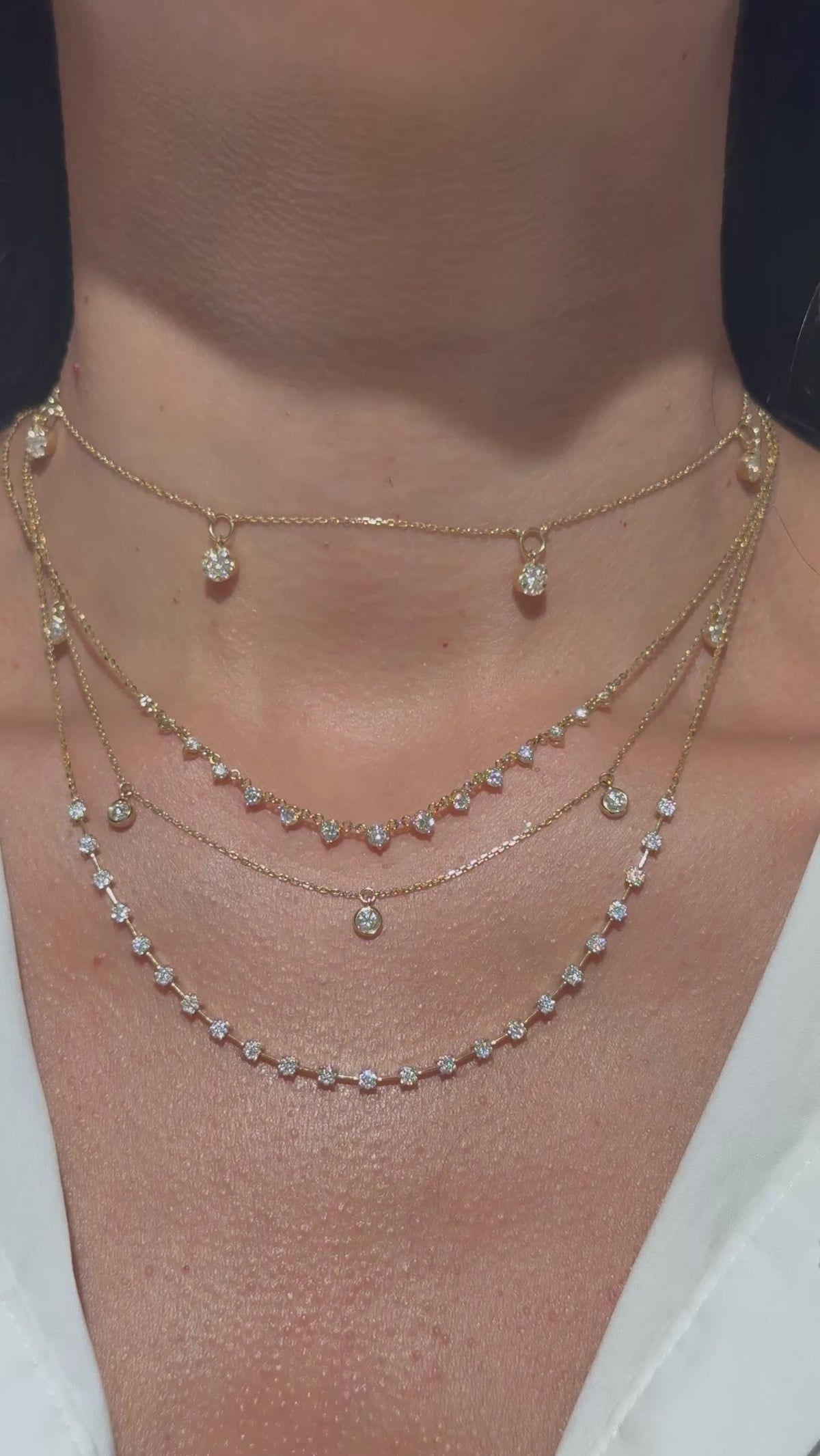 Diamond Tennis Style Necklace in 14K Yellow Gold – 0.50 CTW Everyday Elegance